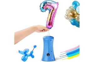 FIKOWO Electric Air Balloon Pump, Portable Long Animal Balloon Pump Electric Blower Machine Blue/Orange/Pink 110-120V 30W Balloon Electric Pump Inflator for for Party/Wedding/Birthday Decorations