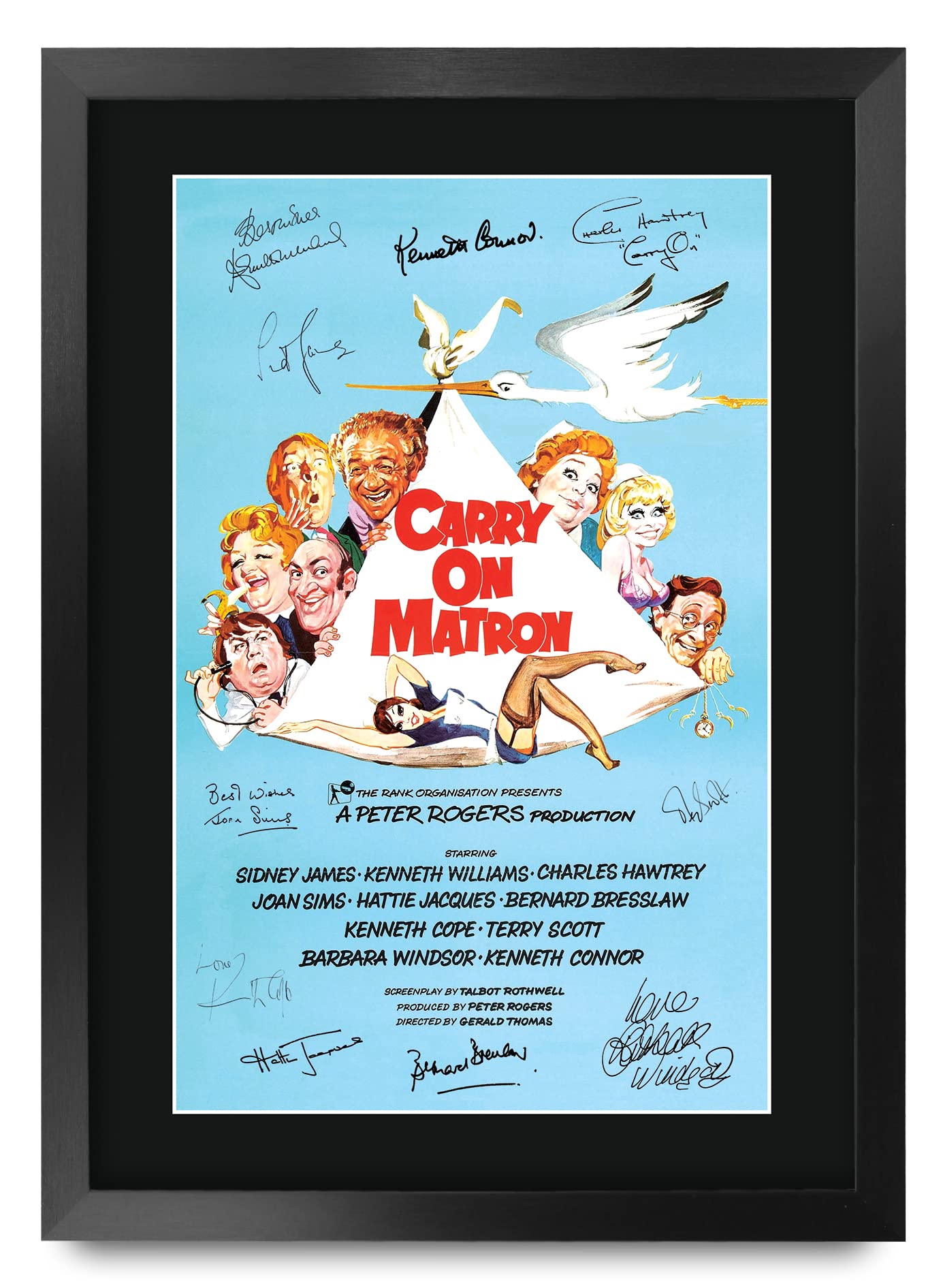 HWC Trading FR A3 Carry on Matron Gifts Printed Poster Signed Autograph Picture for Movie Memorabilia Fans - A3 Framed