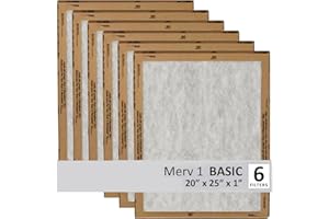 Filtrete 20x25x1 Air Filter, 3M MERV 1 HVAC AC Furnace Filter Replacement, 6-Pack (Actual Size 19.69x24.69x0.88 in)