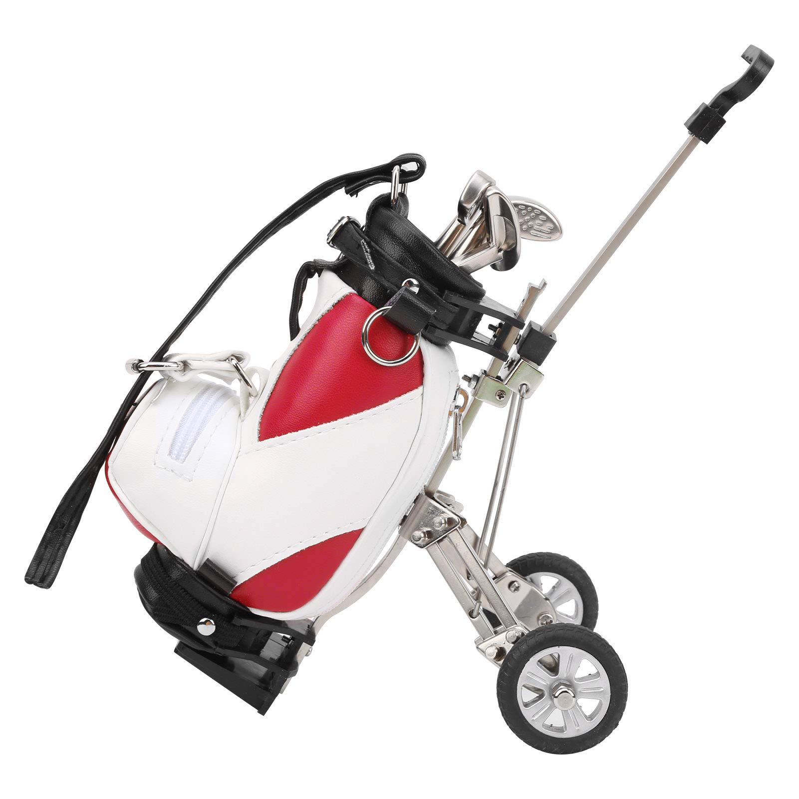 RiToEasysports Pen Set, Desktop Pen Gift Set 3 Ballpoint Pens and Mini Bag Zinc Alloy Pen Holding Bag (Red White)