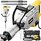 Demolition Jack Hammer Drill, MAX 3500W Jack Hammer Concrete Breaker 1900 BPM Heavy Duty Electric Jack Hammer, 60J Hammer Drill Chisel for Trenching and Breaking Holes