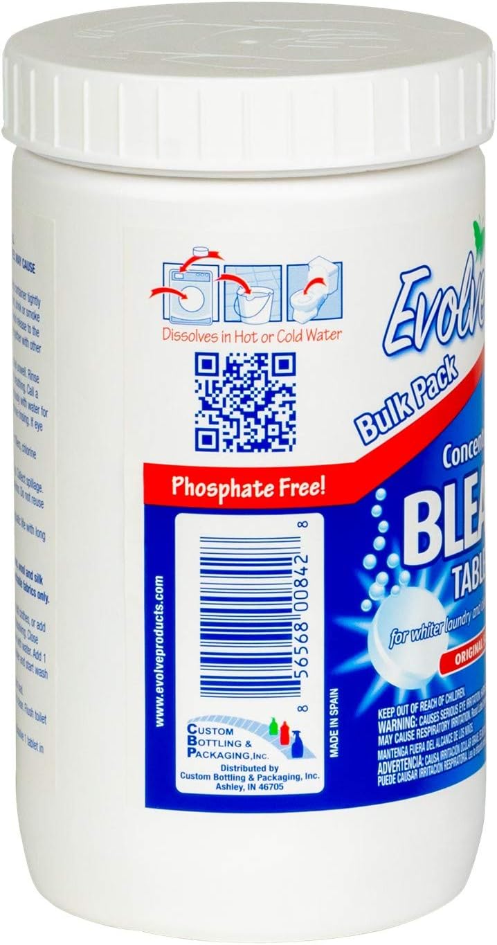 Evolve Concentrated Bleach Tablet 240 Tablets 1 Pack Original Scent: Health & Personal Care