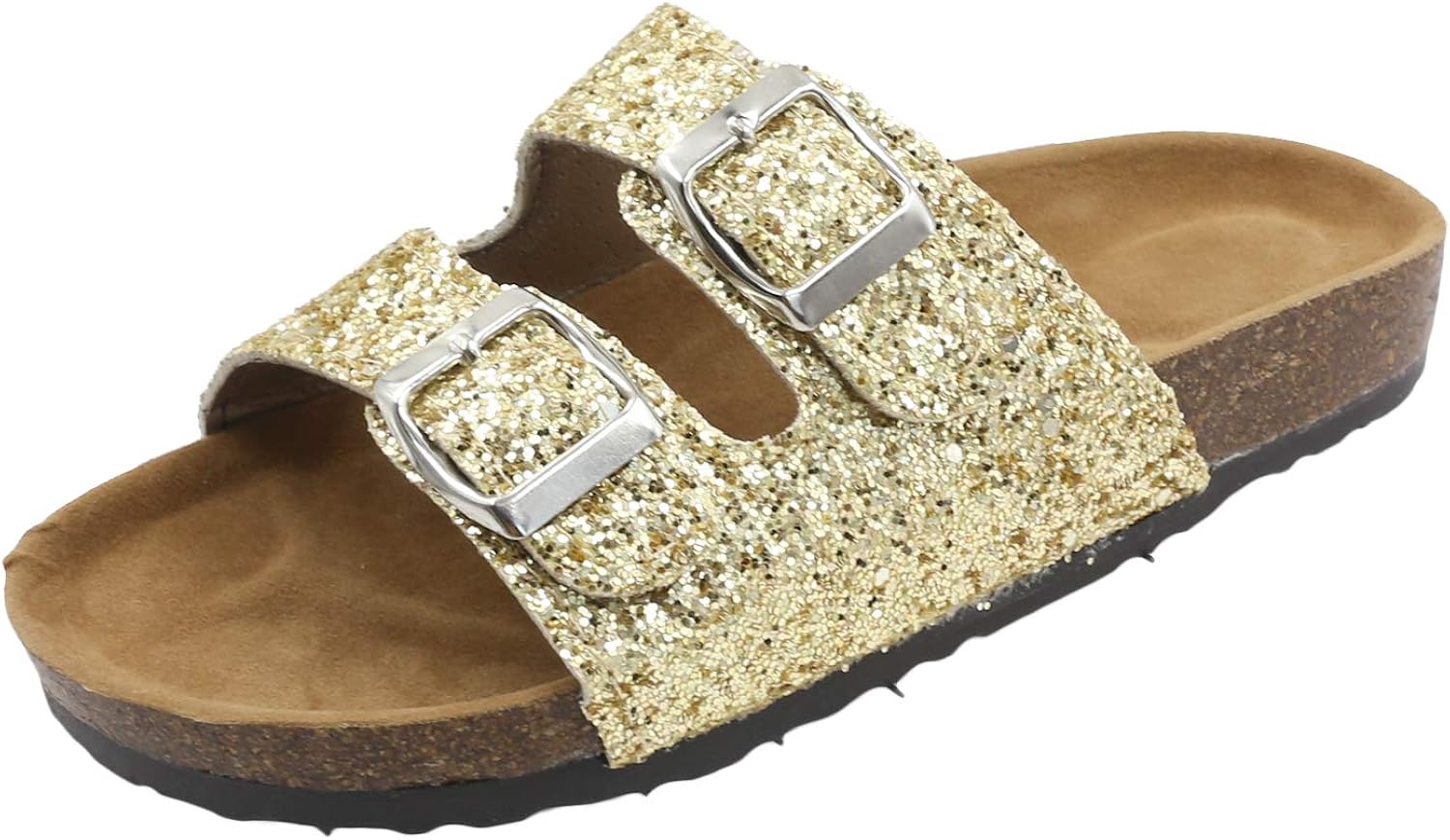 black sandals with 2 straps