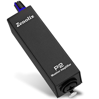 P2 Portable In Ear Monitor Amplifier, Headphone Amp with XLR/TRS Inputs 3.5mm Output, Enhanced Sound Quality, Durable Belt Clip, Guitar Headphone Amplifier with Stereo/Mono Switch for Performers,Black