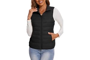 SMENG Women's Lightweight Quilted Puffer Vest Sleeveless Stand Collar Zip-Up Padded Outerwear Gilet