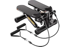 OYN Steppers for Exercise at Home, Durable Mini Stepper with 400LBS Capacity Silent Stair Stepper Machine with Resistance Bands, Adjustable Pedal Height, LCD High-Definition Display for Workout