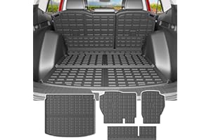 powoq Hybrid Cargo Liner Compatible with 2023-2026 Honda CRV Upper Deck Cargo Mat TPE Trunk Mat Replacement for 2023-2026 Honda CRV Accessories (Fit 23-26 Hybrid Upper Deck, Backrest Mat+Trunk Mat)