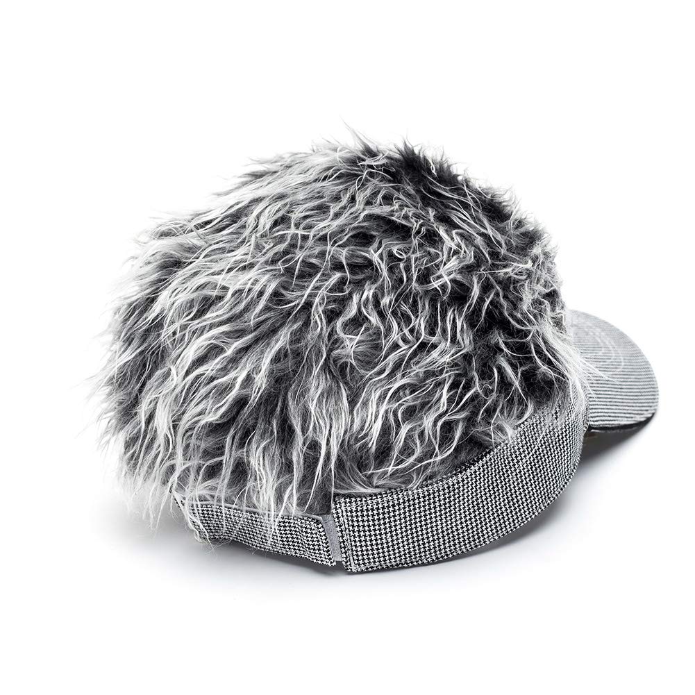 OBERORA Flair Hair Visor Sun Cap Wig Peaked Adjustable Baseball Hat with Spiked Hairs