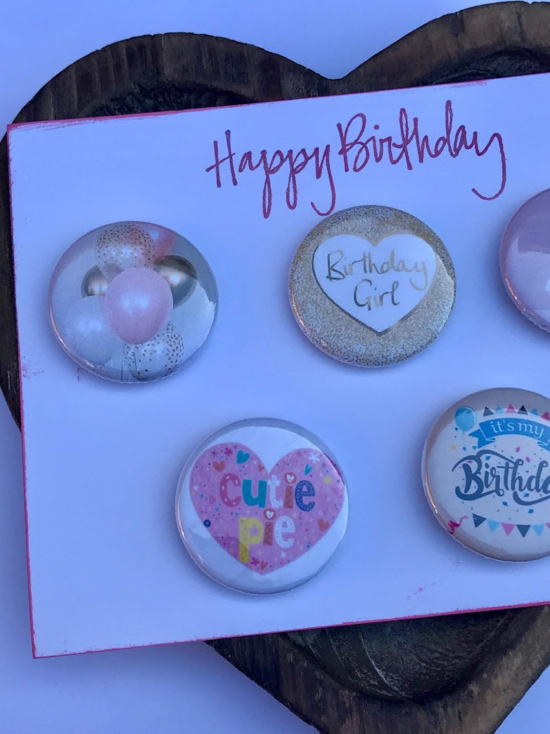 5 piece Happy Birthday Backpack pins buttons 1.25 Inch PinBack Buttons Girls birthday buttons for backpack or clothes Birthday Present for girls backpack pins: Clothing