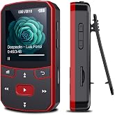 RUIZU 64GB Clip MP3 Player with Bluetooth 5.3, Lightweight 1 oz | Portable Music Player for Sports Running, Physical Buttons, FM Radio, Voice Recorder, Sleep Timer, Up to 128GB microSD Card