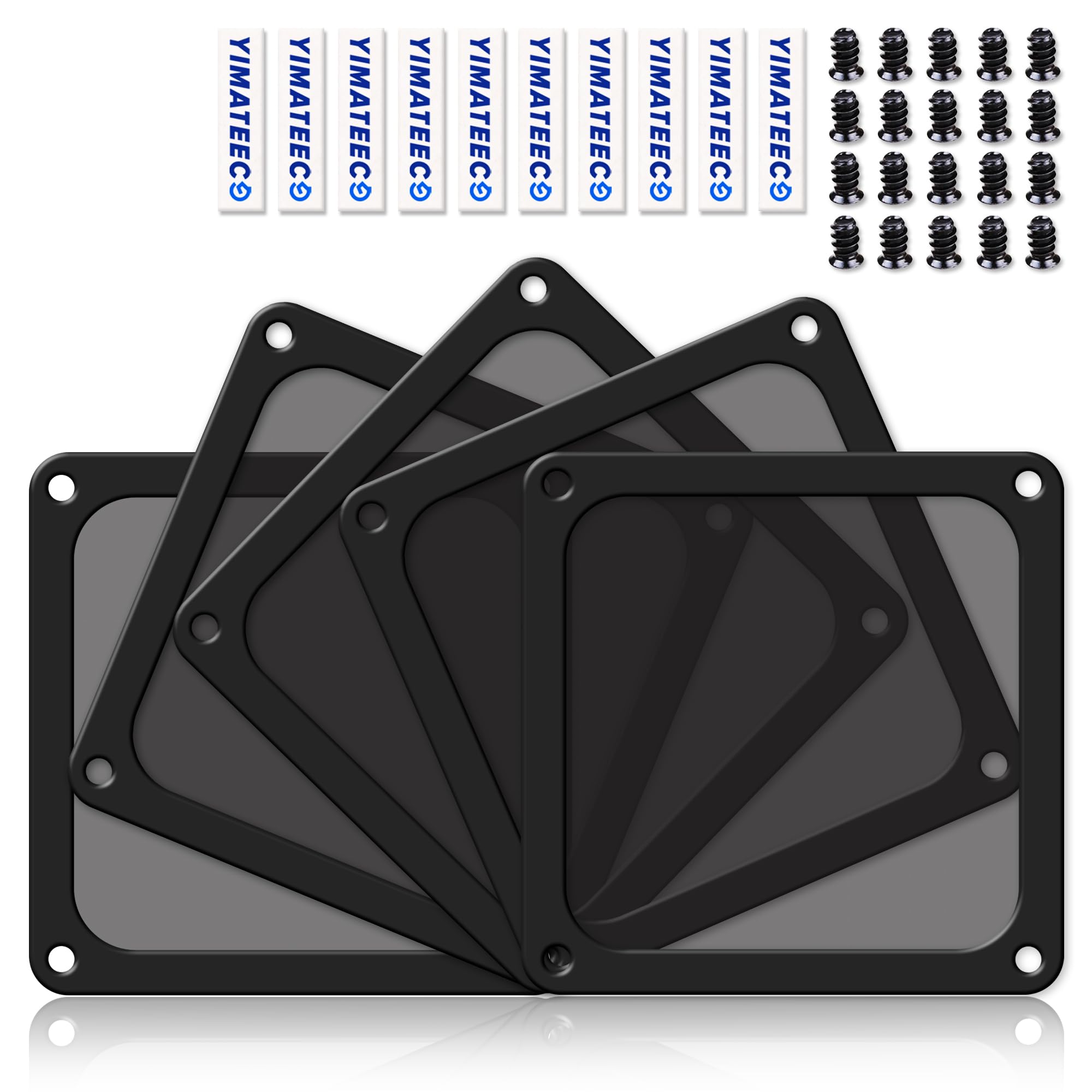 YIMATEECO 140mm Dust Filter PC for Computer Cooler, 5 Pack Magnetic PC Fan Filter Dust Mesh Grills Dustproof Nylon 80 Mesh (Nylon, 140 * 140mm, 5pcs, Black)