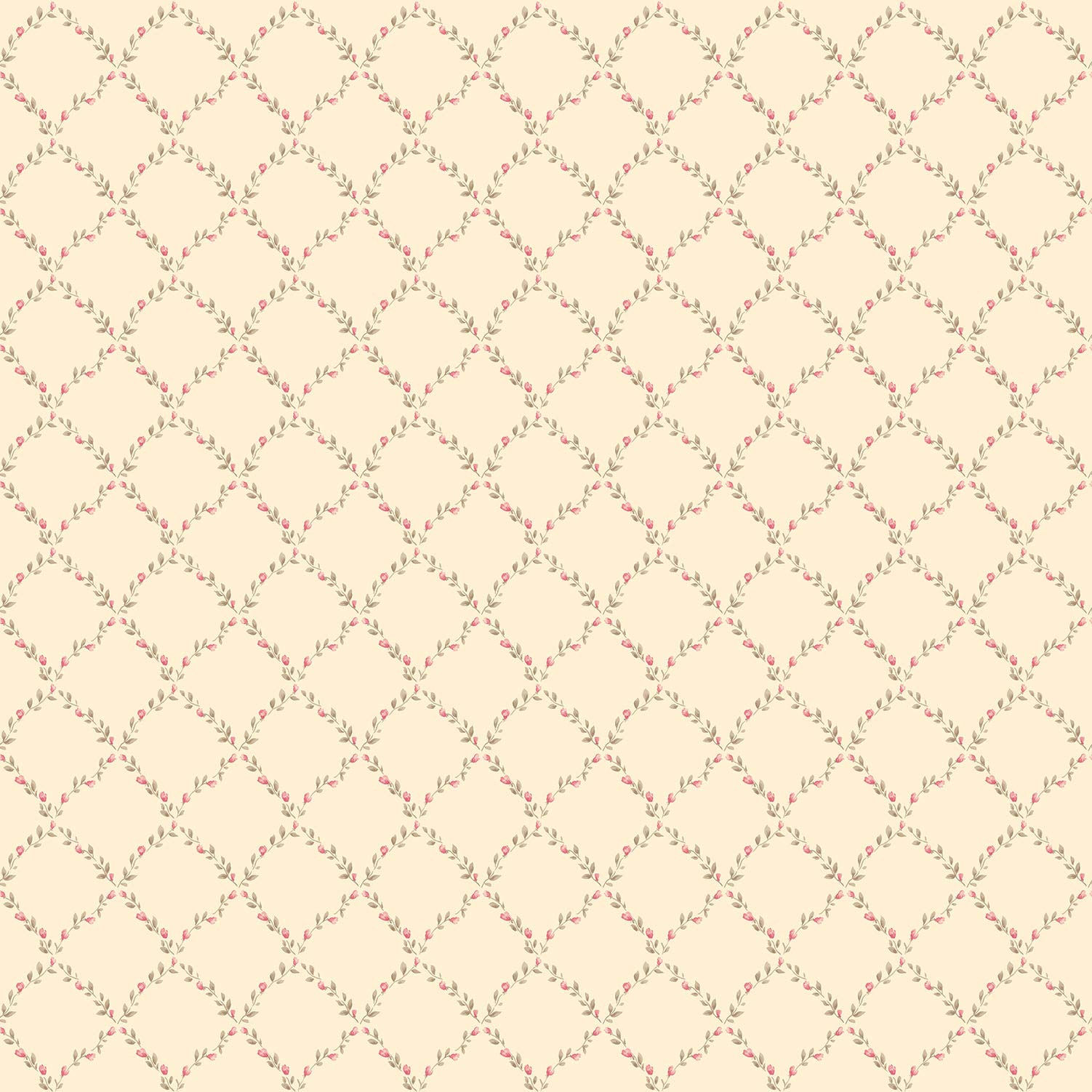 Galerie G67904 Miniatures 2 Rose Trellis Design Wallpaper, Red/Beige, 10m x 53cm