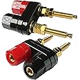 CESS Dual Binding Post Terminal - Amplifier/Speaker/Power Cable Connector - Banana Jack Socket - Length 2.3" (2 Pack)