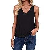 Sialois Womens Tank Casual V Neck Summer Spring Beach Vacation Clothes Loose Fit Cute Outfit 2026 Fashion Sleeveless Tops