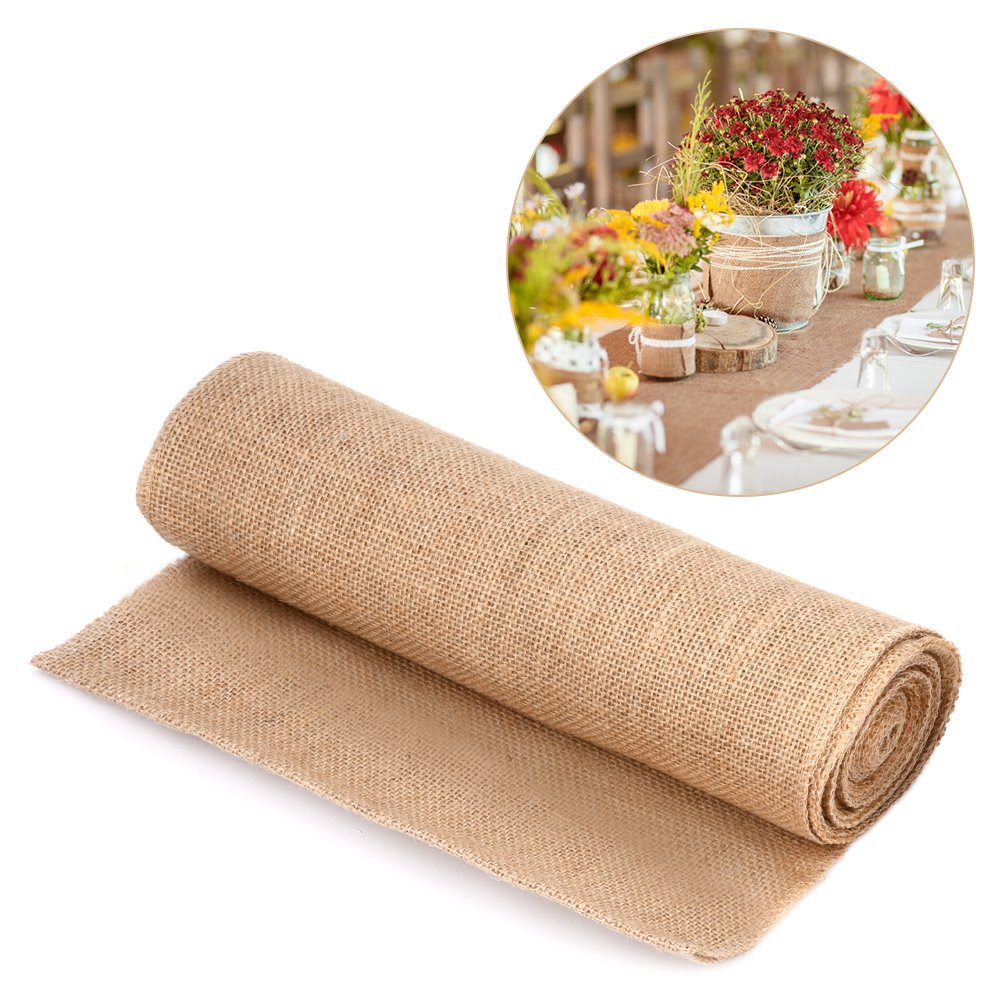 Vintage Nature Linen Burlap Fabric Burlap Table Runner for Crafts Chair Christmas Wedding Party Decoration(30x500cm)
