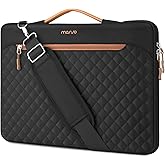 MOSISO 360 Protective Laptop Shoulder Bag, 15-15.6 inch Computer Bags Compatible with MacBook Pro 16 inch, HP, Dell, Lenovo, Asus Notebook, Side Open Messenger Shoulder Bag with Front Pocket, Black