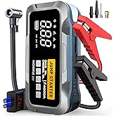HAONINYUE 4000A Car Jump Starter with Air Compressor, Car Jumper 150PSI Portable Car Battery Jump Starter, 12V Jump Box Battery Pack (8L Gas 6L Diesel Engine) with Boost, LEDLight and Jumper Cables