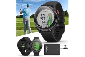 Garmin Approach S62 (Black) Premium Golf GPS Watch Bundle - Built-in Virtual Caddie, Mapping & Full Color Screen - Includes PlayBetter Screen Protectors & Portable Charger