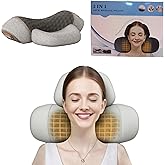 3-in-1 Neck Massage Pillow|Heated Neck Pillow with Massage|Cervical Support Memory Foam Pillow for Shoulder and Neck Relaxation| with Heating and Traction Function, Hump Corrector (Upgraded)(Grey)