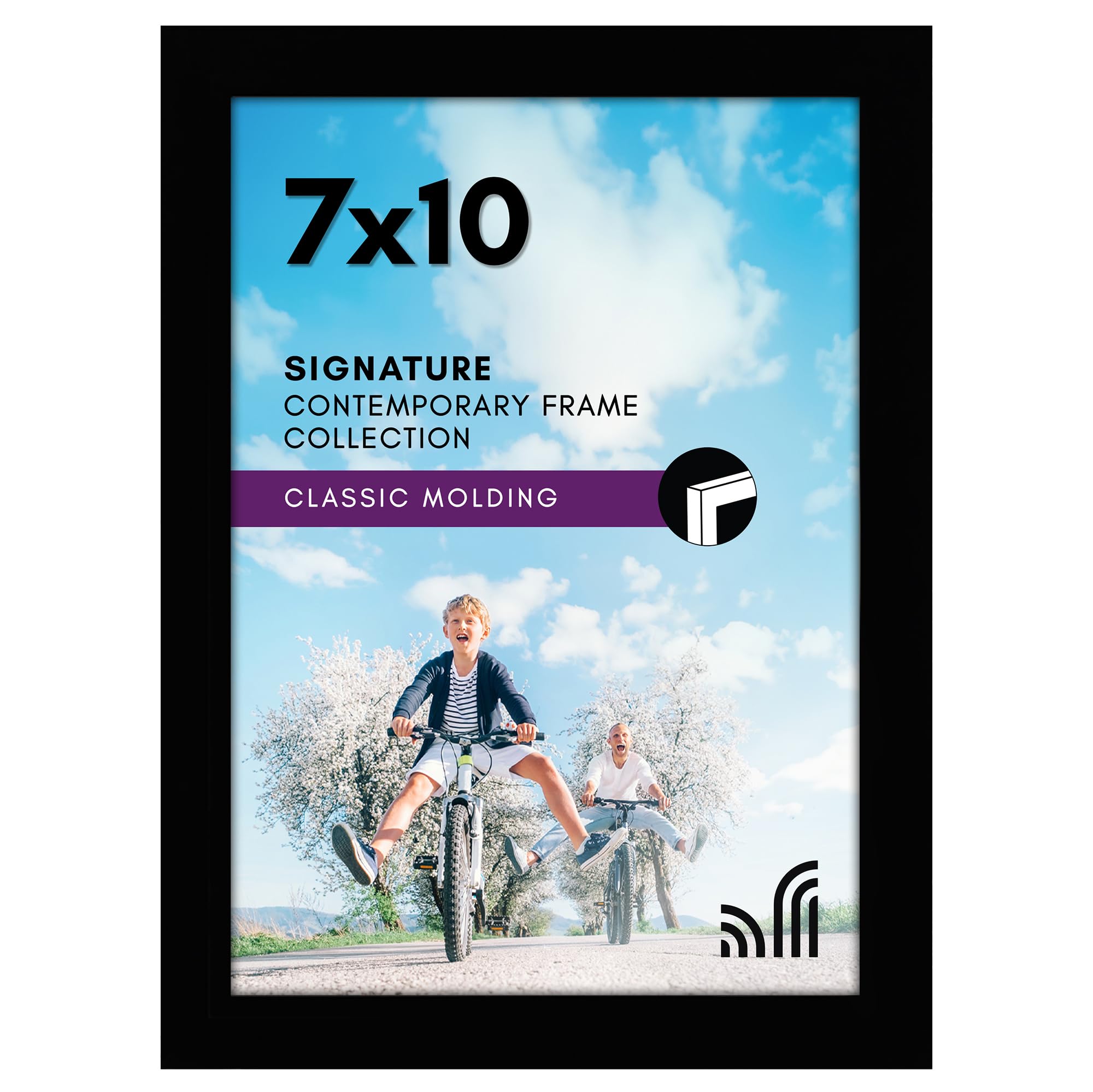Photo 1 of Americanflat 7x10 Picture Frame with Shatter-Resistant Glass - Signature Collection - Gallery-Style Frames Made of Engineered Wood - Photo Frame for Tabletop and Wall Display - Black