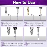 YURINWOO 9Pcs Damaged Screw Extractor Set 63-65HRC HSS 6542 Twist Drill view 7