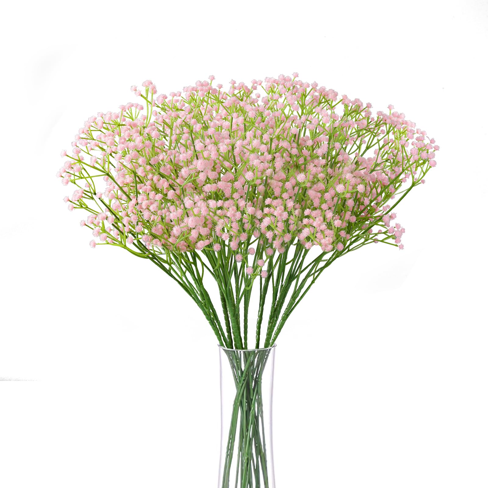 N&T NIETING Gypsophila Artificial Flowers, Baby Breath Flowers Artificial 10Pcs Fake Gypsophila for DIY Wedding Bouquet Party Table Centerpieces Flower Arrangements and Home Decor(Light Pink,62cm)