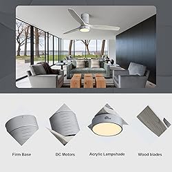 Sofucor 52 Inch Ceiling Fans with Lights and