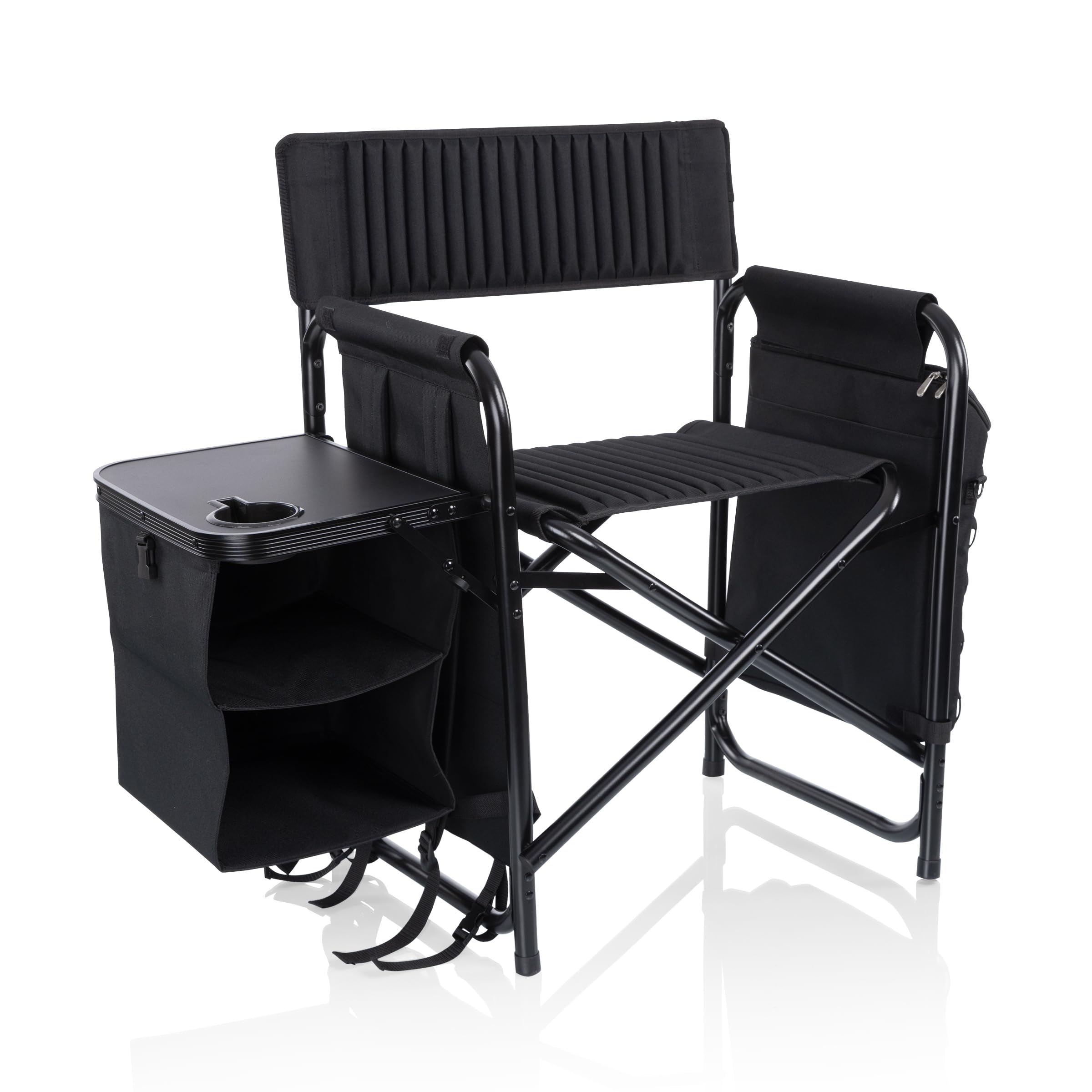 Picnic TIME Fusion Camping Chair with Side Table and Soft Cooler, Outdoor Foldable Padded Camping Chairs with Shelves, Pockets, & Cup Holder for Lawn, Beach, & Sports Use for Adults, (Matte Black) Image Picnic TIME Fusion Camping Chair with Side Table and Soft Cooler, Outdoor Foldable Padded Camping Chairs with Shelves, Pockets, & Cup Holder for Lawn, Beach, & Sports Use for Adults, (Matte Black) Image