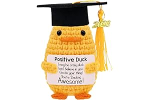 2026 Graduation Gifts Emotional Support Crochet Positive Duck, Cute Inspirational Duck with Cap and Greeting Card, Graduation
