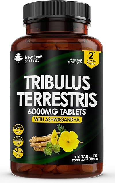 New Leaf Tribulus Terrestris 6000mg Ashwagandha 120 Tablets UK Made