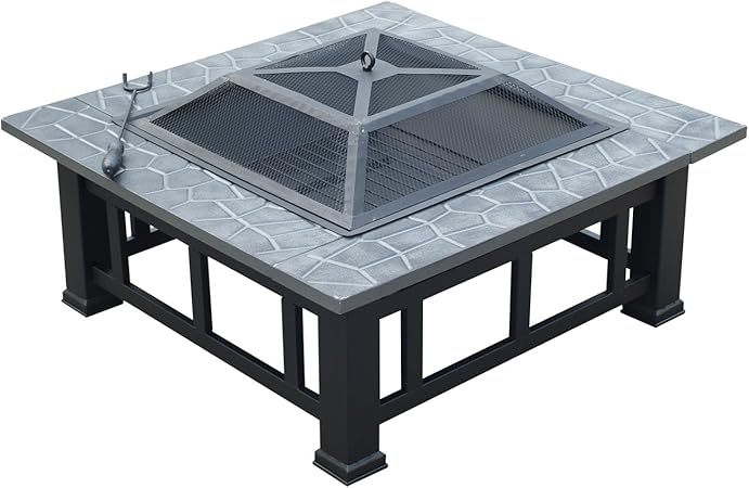 Brasero Exterior de Metal para leña carbón tipo Barbacoa de Jardín