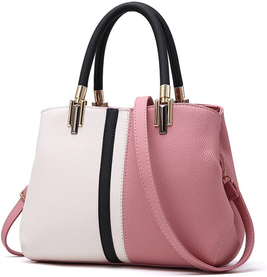 TIBES TopHandle Handbag Stitching Purse for Women Girls Tote Satchel