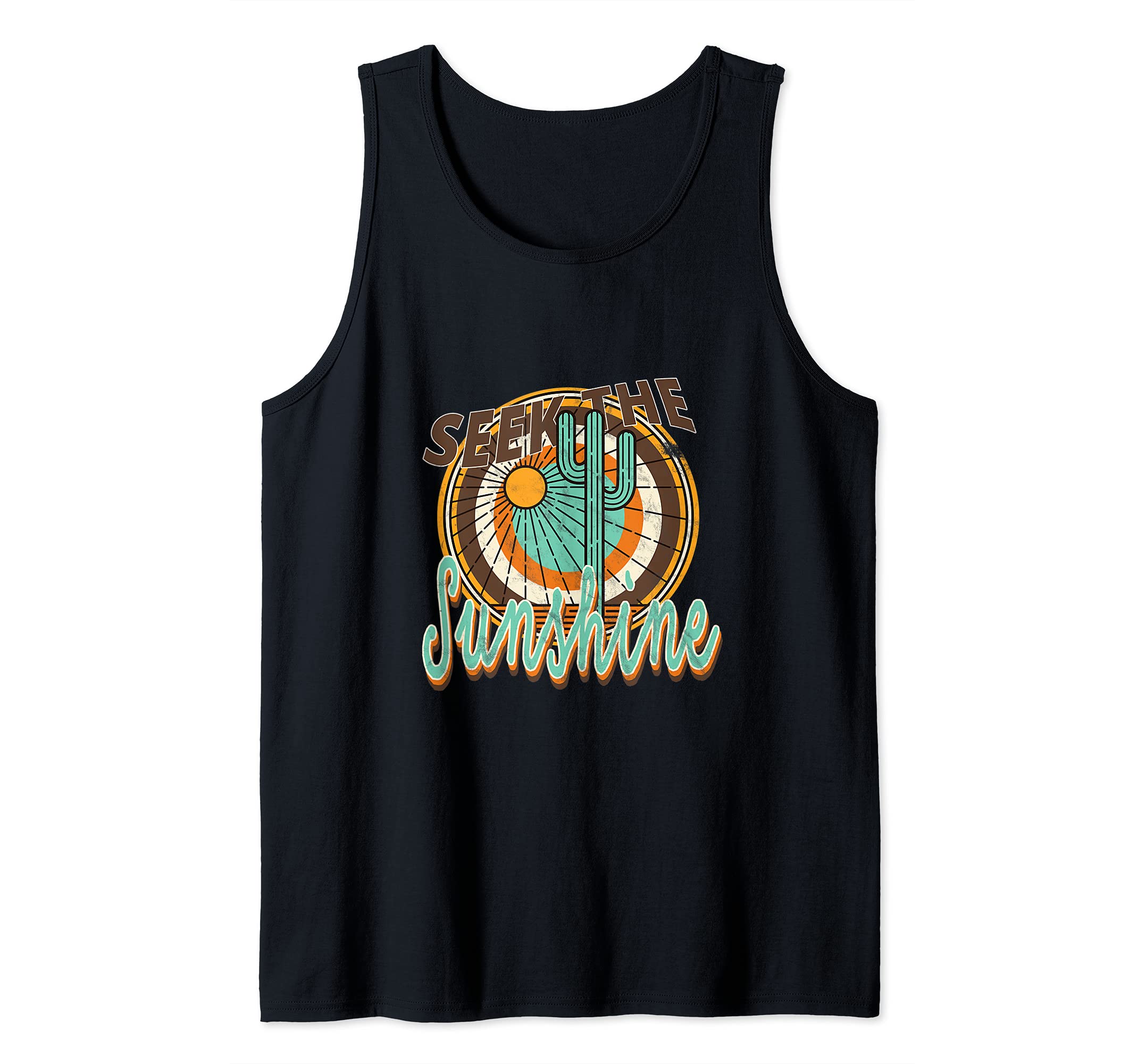 Seek The Sunshine Sunset Cactus Desert Sand Sunrise Sunrays Tank Top