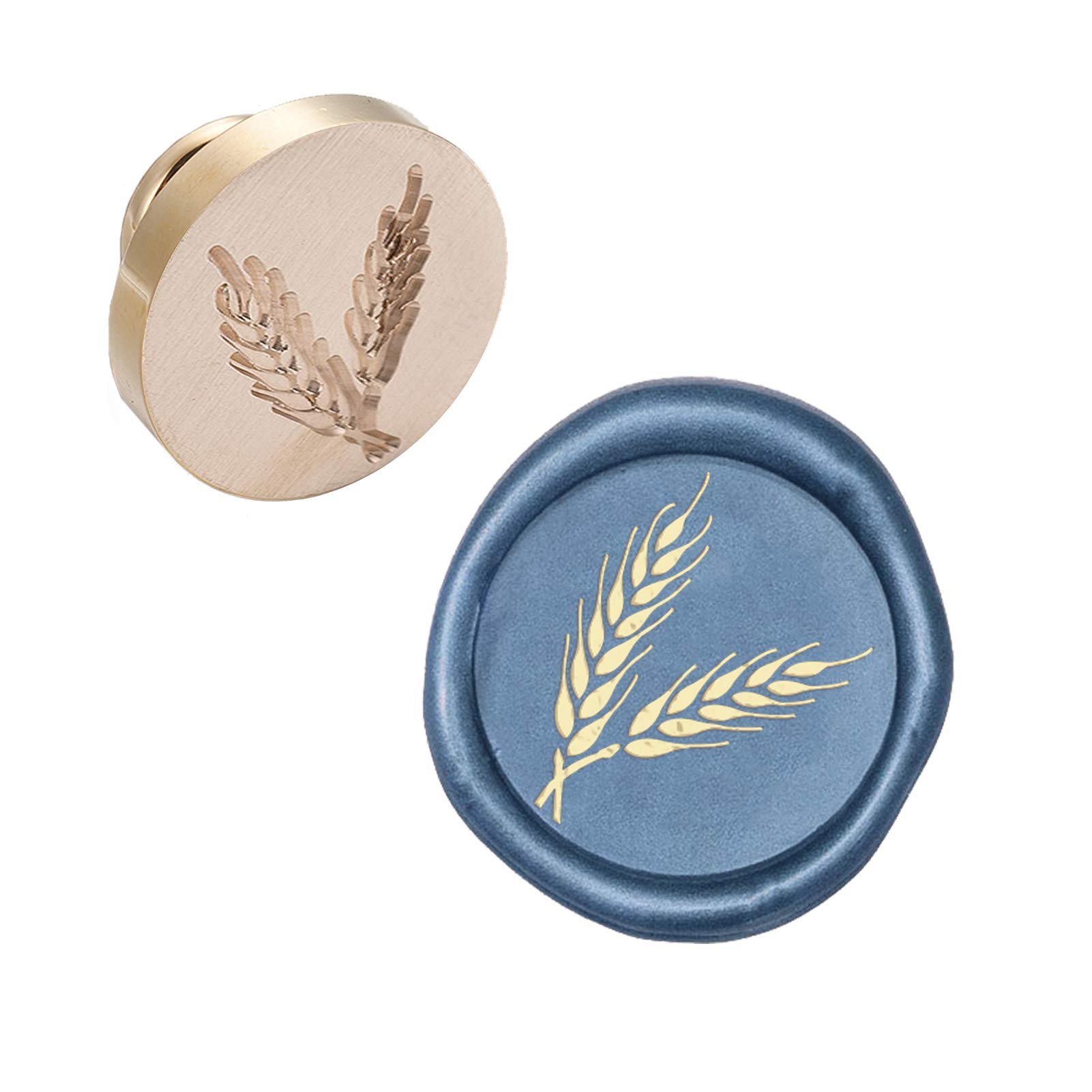 CRASPIRE Wax Seal Stamp Head Ear of Wheat Removable Sealing Brass Stamp Head for Creative Gift Envelopes Invitations Cards Decoration