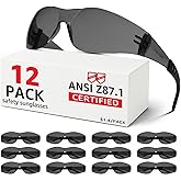 Hoqiwild ANSI Z87.1 Tinted Safety Glasses Bulk 12 pack, Safety Sunglasses for men and women, Scratch & Impact Resistant UV protection sunglasses for Construction, Outdoor Sports & Work