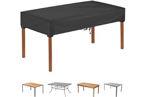SUNICO Rectangular Outdoor Table Covers Waterproof, Anti-UV Patio Table Cover for Outdoor Furniture, Windproof Outside Dining