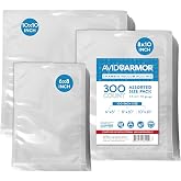Avid Armor Chamber Vacuum Sealer Bags &ndash; 6x8", 8x10" &amp; 10x10" &ndash; 300 Pack &ndash; Heavy Duty Commercial Grade, BPA-Free Pouches for Sous Vide, Food Preservation, Meat Storage, Freezing, and Long-Term Storage