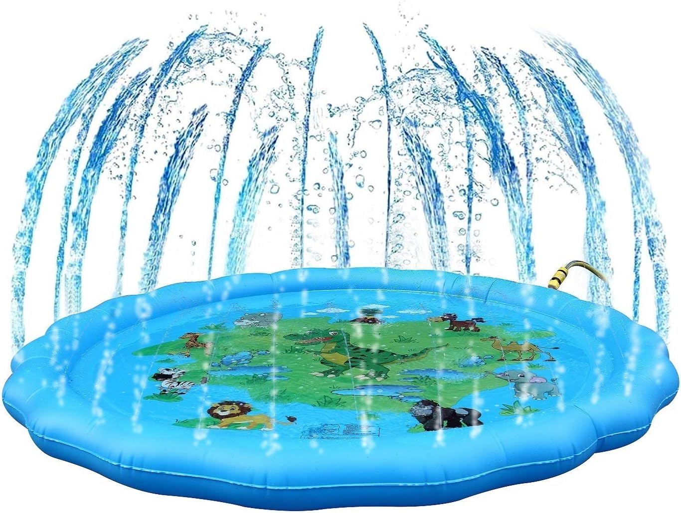 Win SPORTS 68 Inch Inflatable Water Sprinkler- Splash Pad,Summer Outdoor Games Water Mat Toys,Kiddie Baby Wading Swimming Pool for Learning-Fun Backyard Fountain Play Mat: Toys & Games