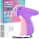 Stitch Gun for Clothes - Stitchy Tagging Gun for Clothing, Handheld Stitch Gun Quick Clothing Fixer, Sewing Kit Includes 6 Needle，3000 Fasteners(1500 Black & 1500 White) (Purple)