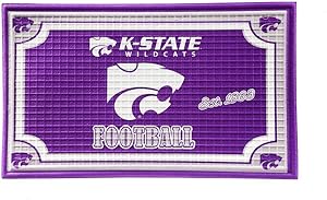 Team Sports America Collegiate Kansas State University Embossed Outdoor-Safe Mat - 30" W x 18" H Durable Non Slip Floormat for Collegiate Fans