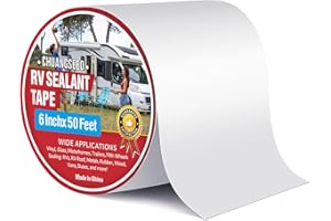CHUANGSEED RV Roof Tape White, 6 Inch X 50 Feet, RV Sealant Tape, Roof Patch Repair Tape for Camper Roof Repair, Trailer Roof Sealant, Stop Camper Roof Leaks, UV-Resistant, Weatherproof,Boat
