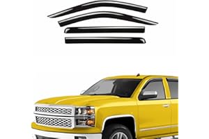 AEROGUYS Extra Durable Window Deflectors Tape-On Window Visors Rain Guards Fit for Chevrolet (Chevy) Silverado 1500 2014-2018 Crew Cab, Sun Visors, Wind VentVisors, Window Vent Shades - 4 pcs. AG0018