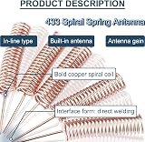 DAOKAI 10x 433MHz Helical Spring Antenna 2.2dBi Direct Weld for Wireless Data view 4
