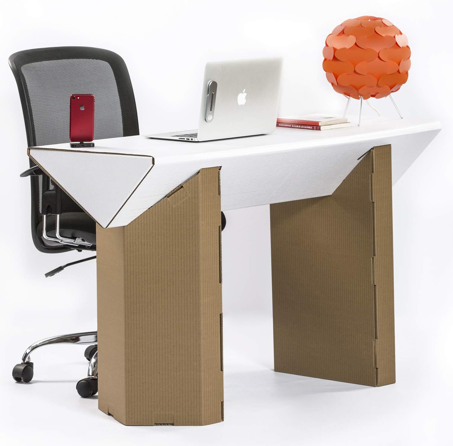 Cardboard Computer Desk for Home Office– 47” Writing Laptop Table made of Recyclable Water Resistant Cardboard for Bedroom and Small Spaces – Eco-friendly Modern Study Tables - Sturdy and Long Lasting