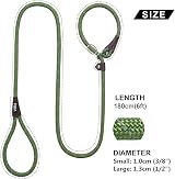 Fida Slip Lead for Dogs 1.8m Reflective Rope Leash Green view 5