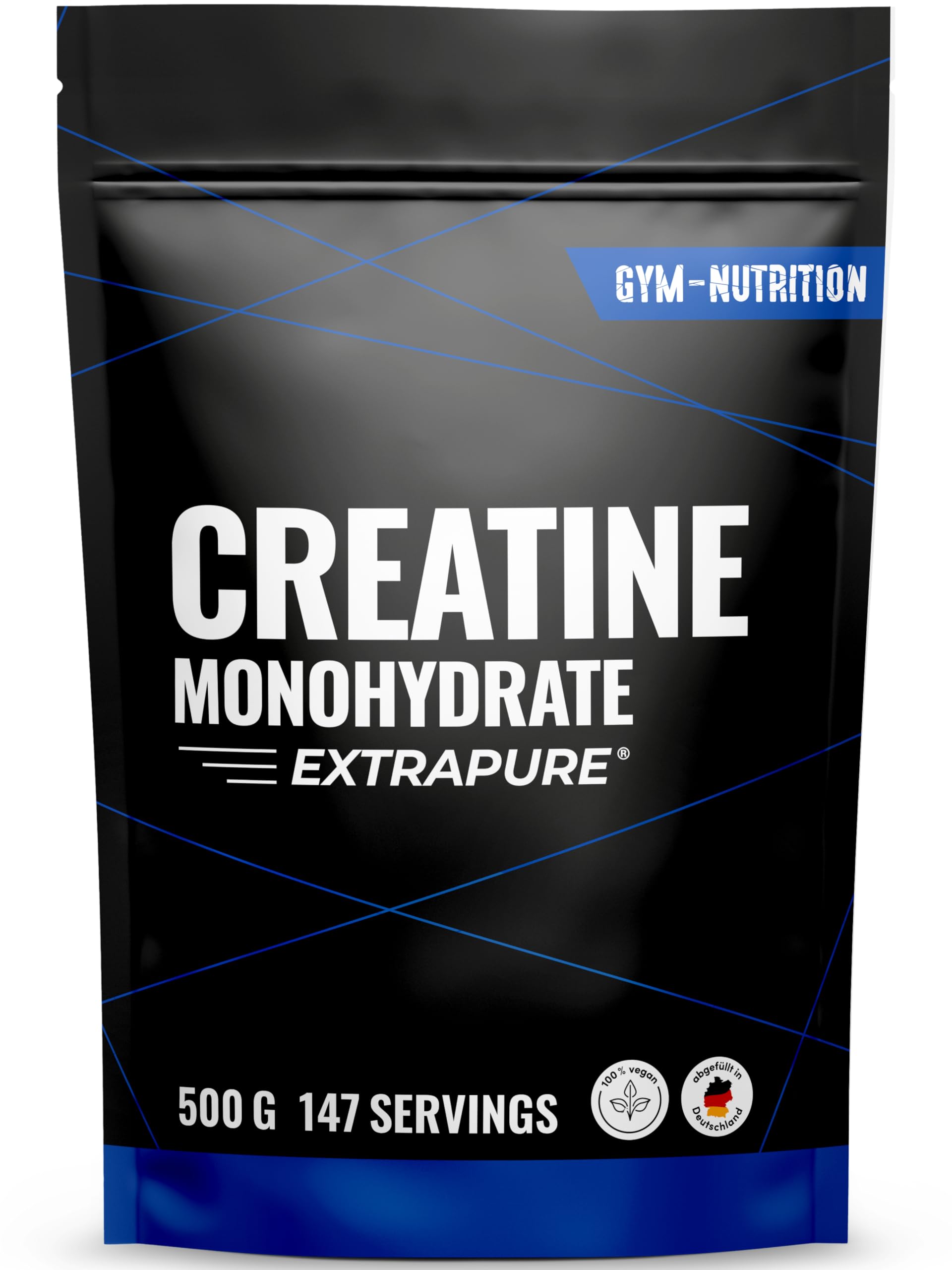 Creatin Monohydrat Pulver 500g - Kreatin Monohydrat in mikronisierter Qualität 100% vegan - Laborgeprüft