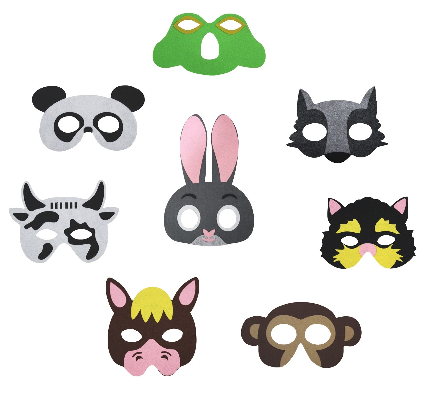 Petitebelle 8 Packs Animal Eye Mask Children Costume 1-8y (Group B, One Size)