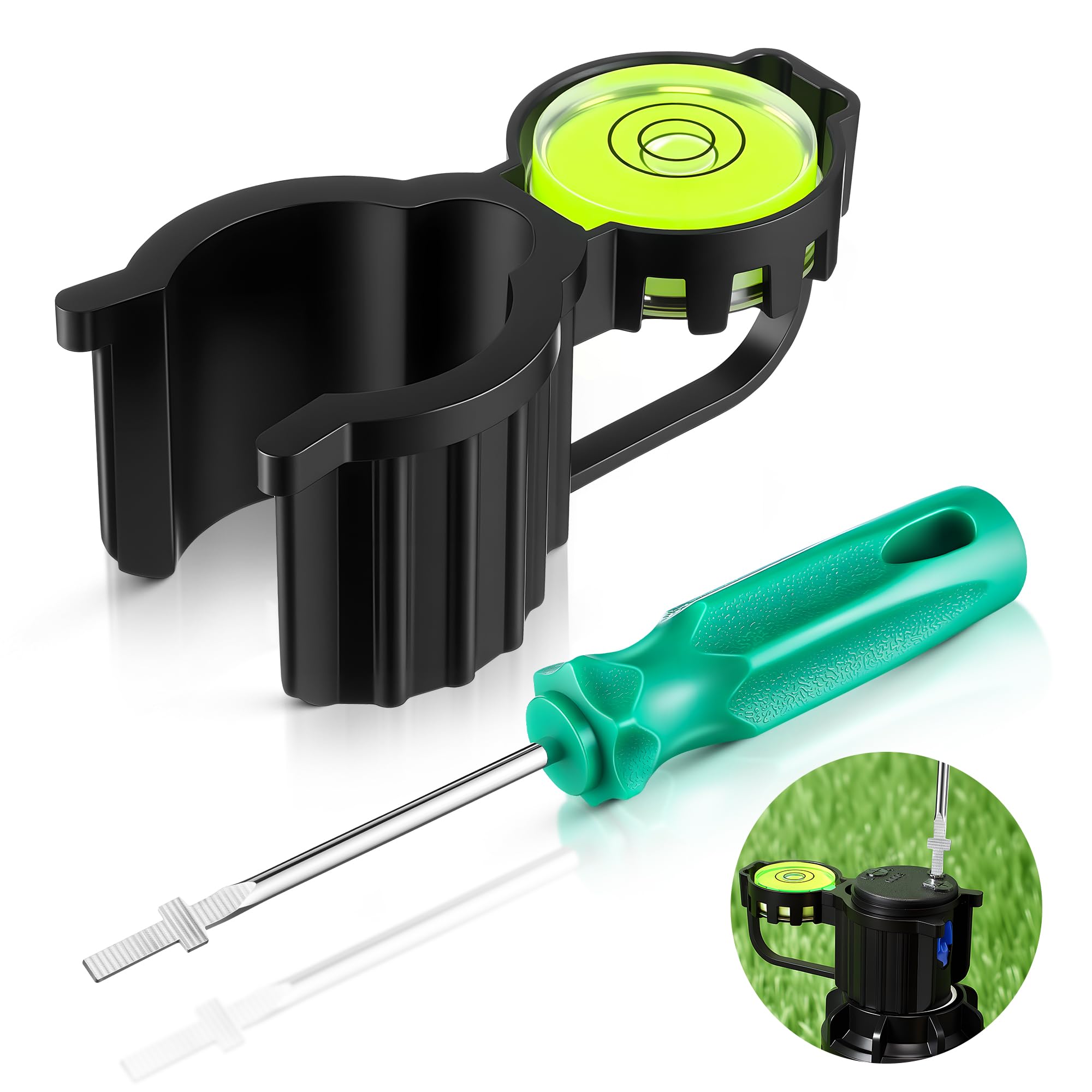 Photo 1 of Gulfmew Sprinkler Head Tool Compatible with Rain Bird, Hold Up Tool with Bubble Level and Sprinkler Spray Head Rotor Adjustment Tool, Rotor Sprinkler Tools for Lawn Irrigation Sprinkler System Repair