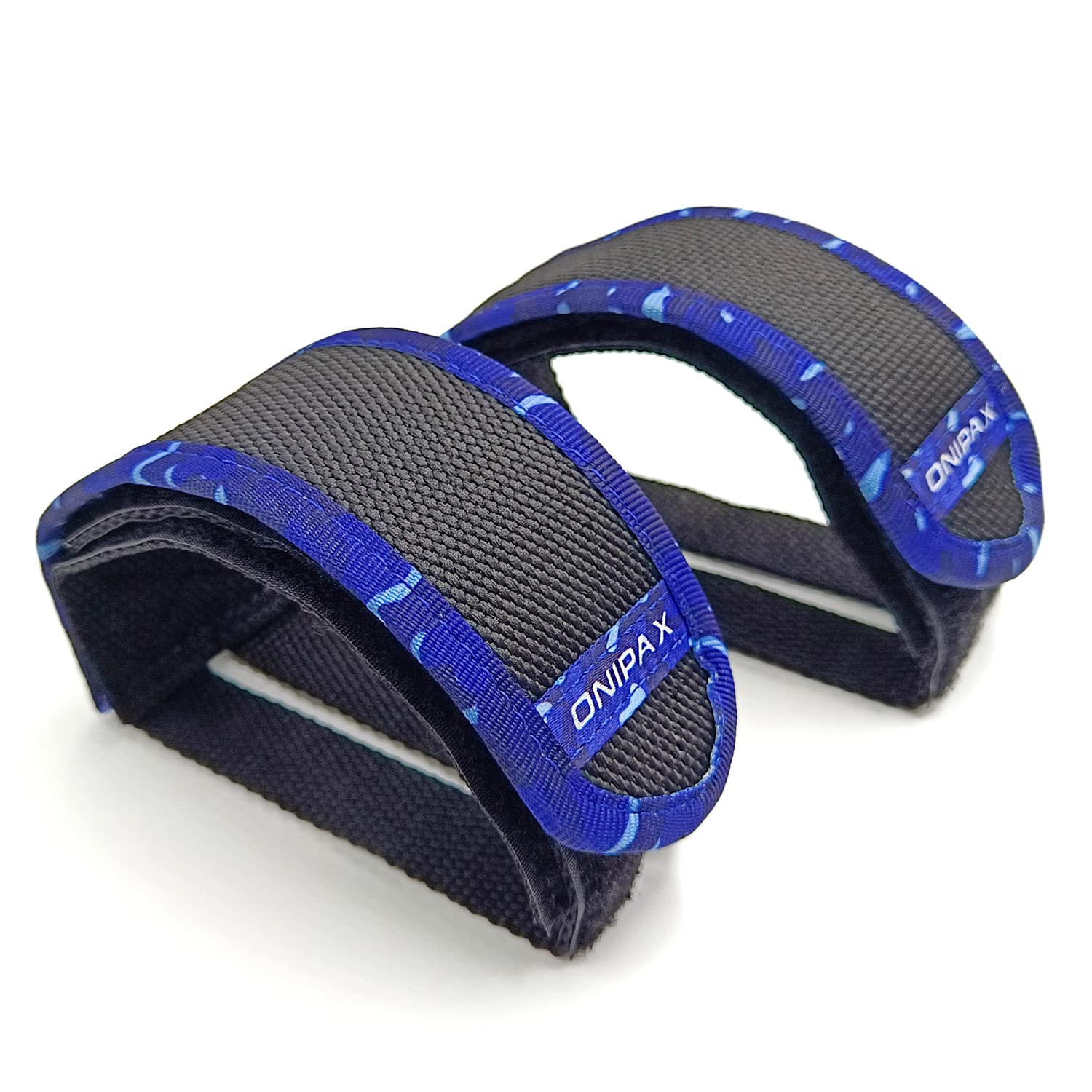 ONIPAX 1 Pair Bike Pedal Strap Toe Clips Straps Tape (Blue Camouflage)