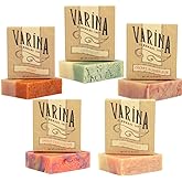 Varina Natural Aloe 1 Variety Bar Soap - Gentle Cleansing for Sensitive Skin, Fruity - 5 Pack - Experience Healthy and Glowing Skin